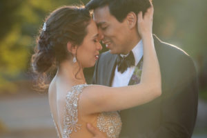 Beautiful wedding pose for video at DeLille Cellars in Woodinville Washington