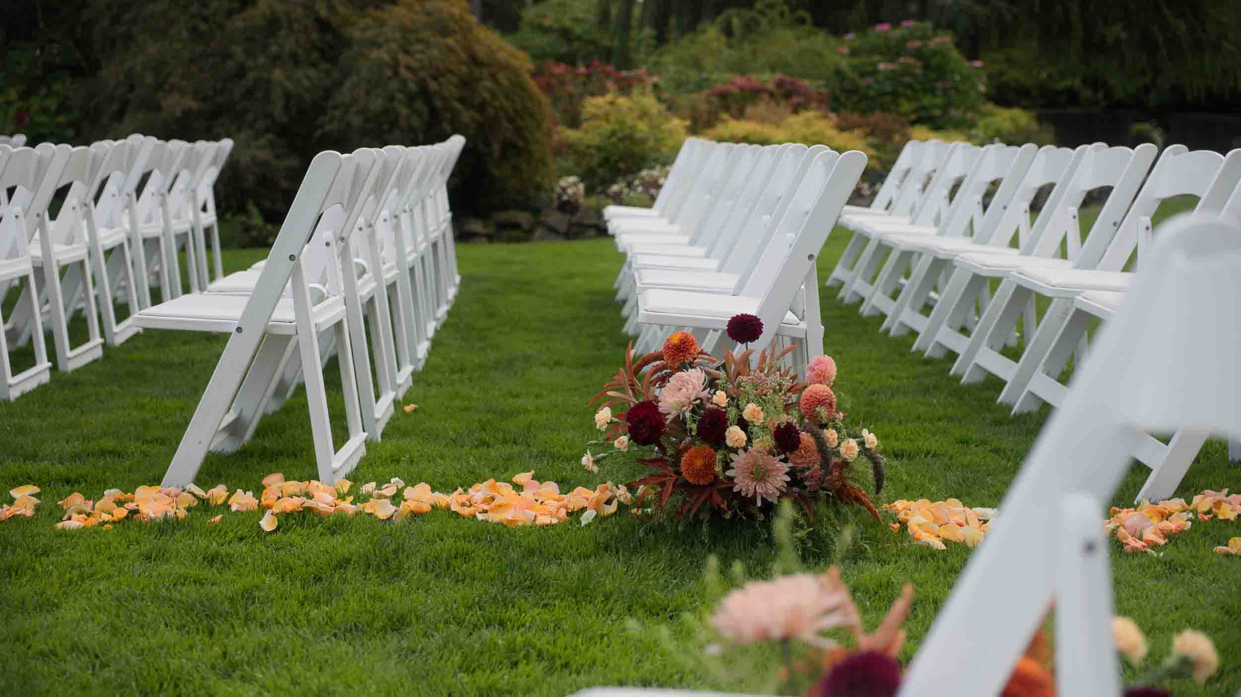 Fall Kiana Lodge Wedding Ceremony decor