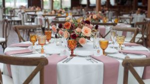Kiana Lodge Fall themed wedding reception table