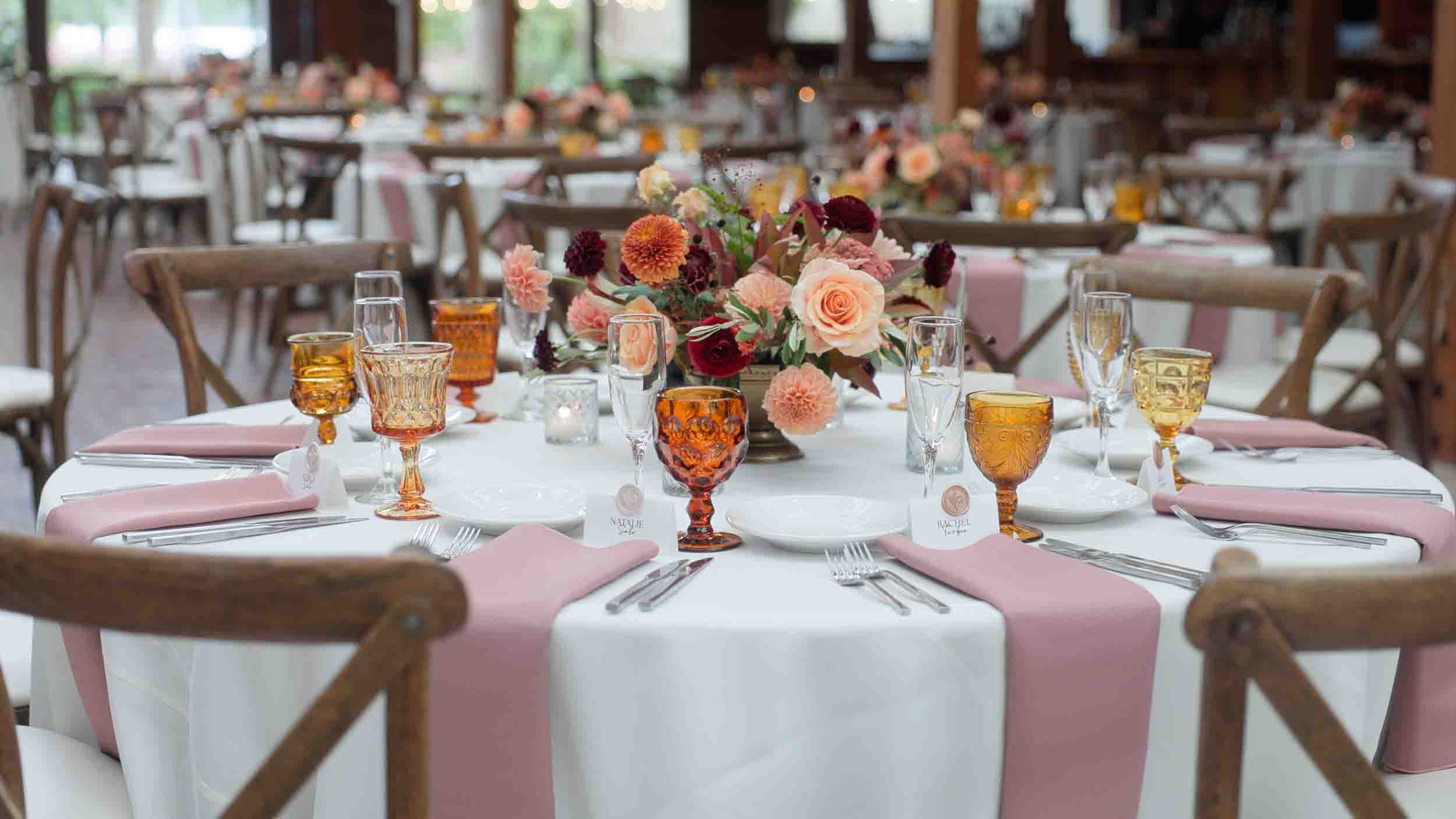 Kiana Lodge Fall themed wedding reception table